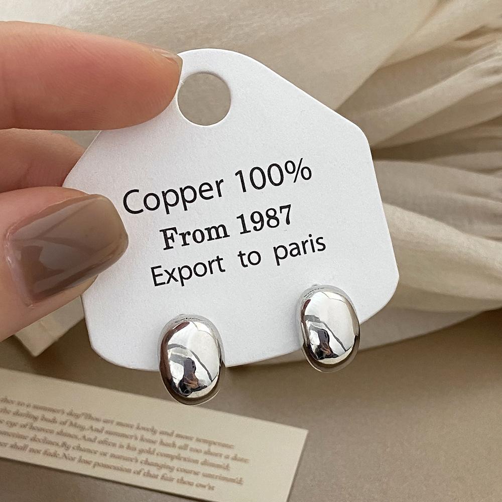 

925 Silver Needle Smooth Half Round Small Stud Earrings Unusual Gold Color Crescent Earrings Boucles D oreilles Fashion Jewelry