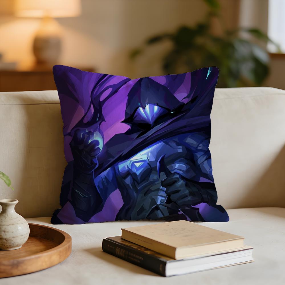 Cool Anime Games VValorant Icons Cushion Cover Short Plush Pillowcase for Bed Sofa Carwashable