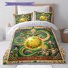 Egyptian Mural Pattern Bedding Quilt Set Quilt Cover Pillowcase Home Decoration Birthday Gift (1 * Duvet Cover + 2 * Pillowcase, Without Core)