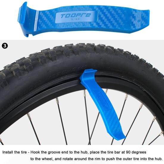 Bike Tire Lever with Deflation Device Double-Head Lightweight Road Mountain Bicycle Tire Removal Tools Bike Accessories