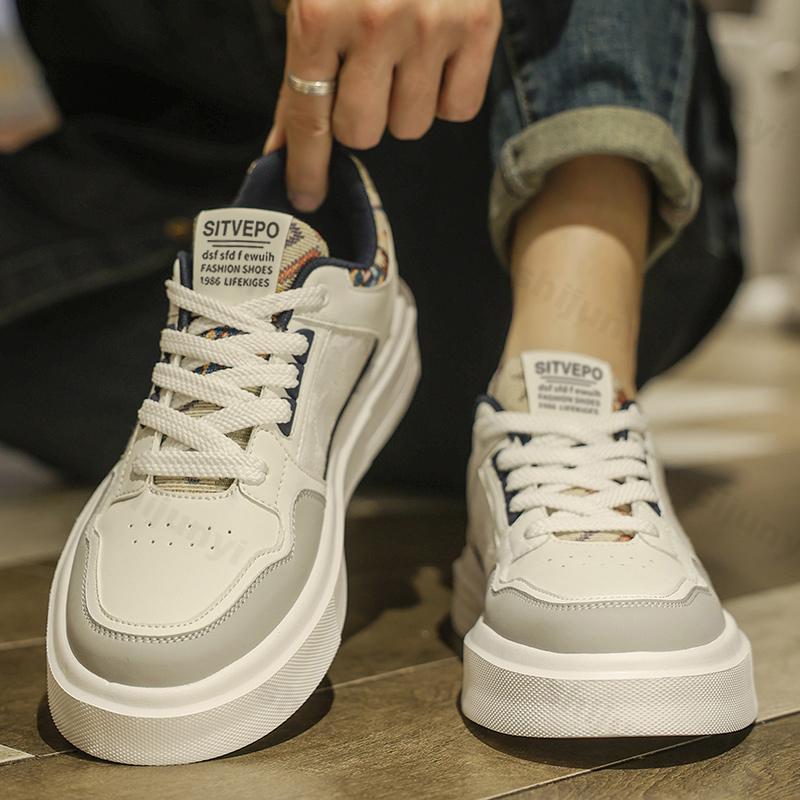 

2026 new casual sports shoes men s spring niche designed thick soled fashi trend comfortable height increasing chunky sneakers 39 белый