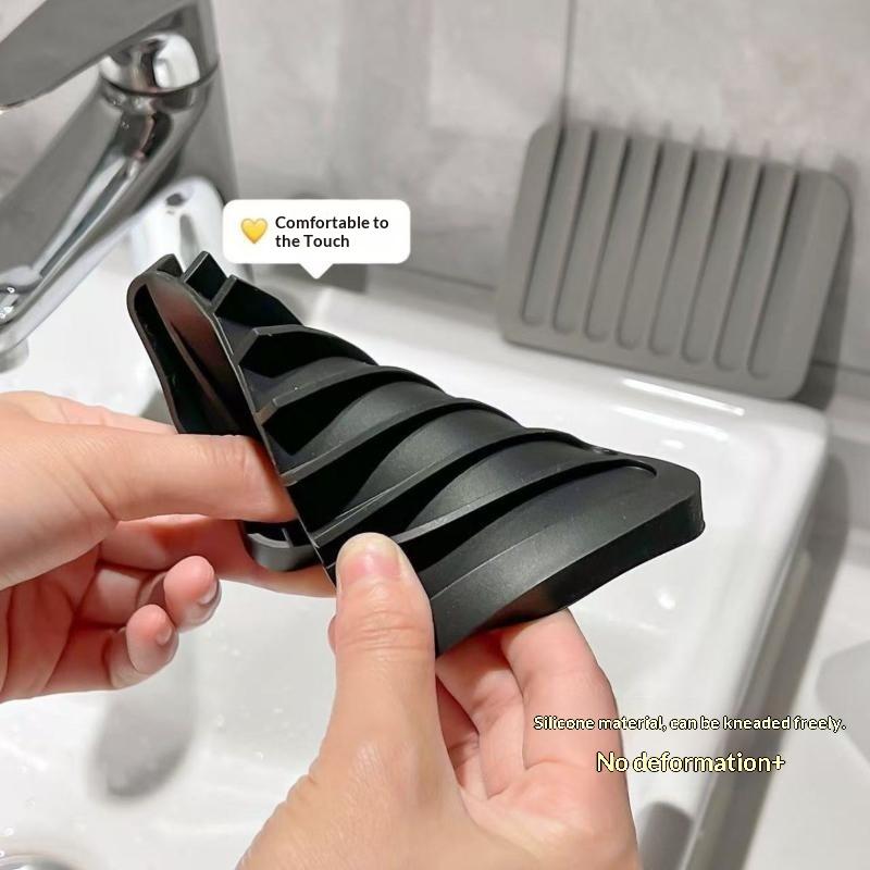 Self Draining Soap Holder Silicone Soap Dish Storage Holder Soap Box Draining Kitchen Sink Sponge Tray Bathroom Accessories