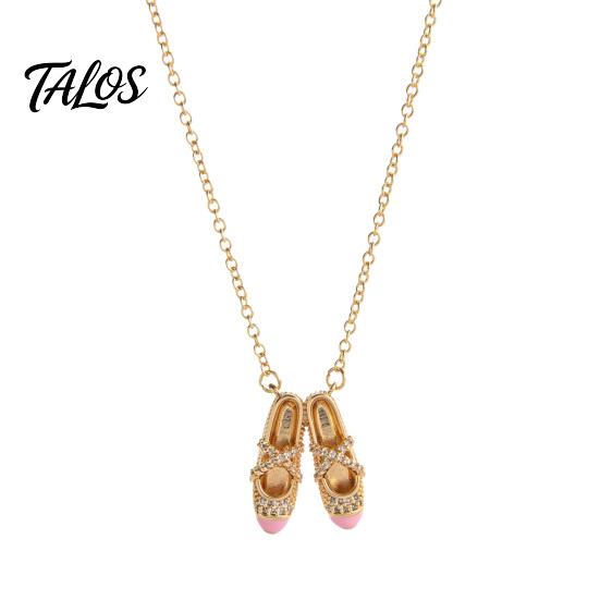 Lightweight Charm Necklace Ballet Shoes Necklace, Elegant Ballerina Pendant Dainty Comfortable Everyday Dancer Stylish Jewelry for Women Girls