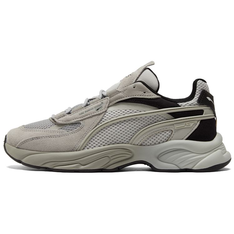 Puma Rs-Connect Retro Fabric Shock Absorption Non-Slip Wear-Resistant Mid-Top Casual Running Shoes Unisex Sneaker Gray Black 383425-02