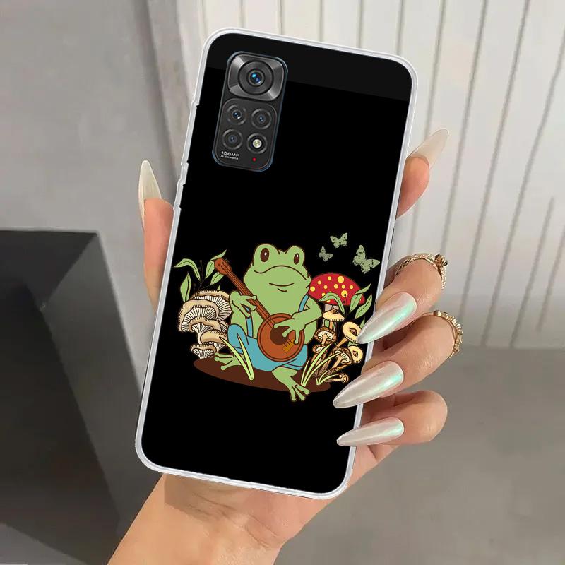Cottagecore Frog Mushroom Kawaii Phone Case for Xiaomi Redmi Note 15 14 14S 13 12S 12 Pro 11S 11 Plus 11T 11E 10S Soft Funda Pri