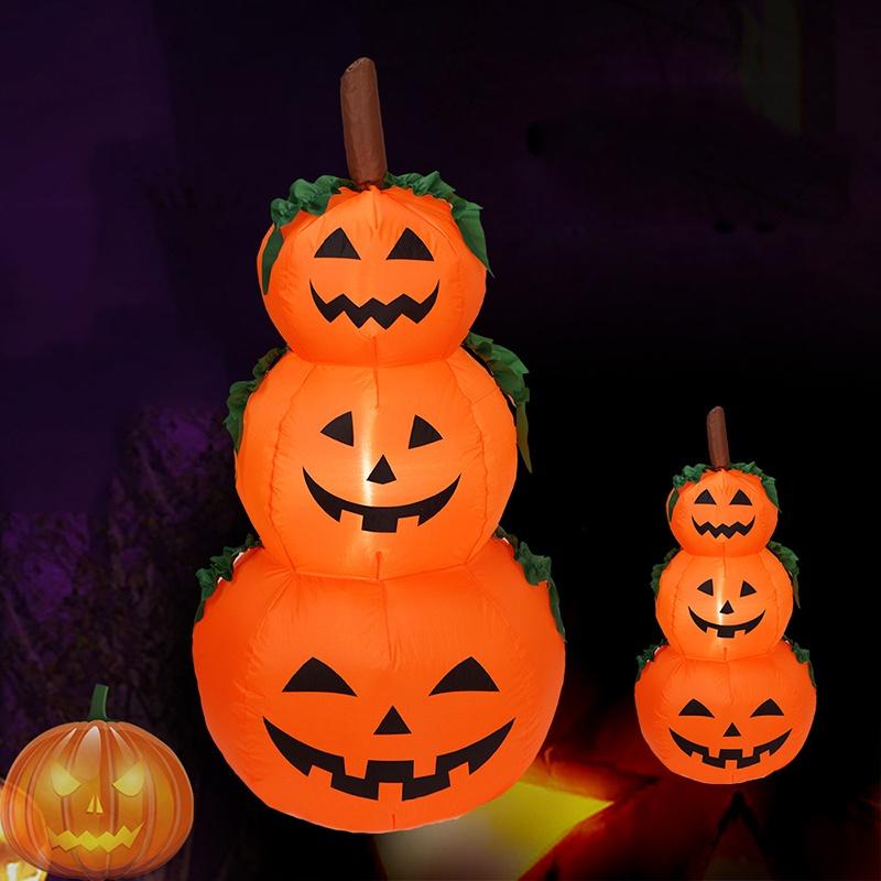 Stunning 4ft Halloween Inflatables Pumpkin Decoration With Bright Led Lights For Outdoor Fun