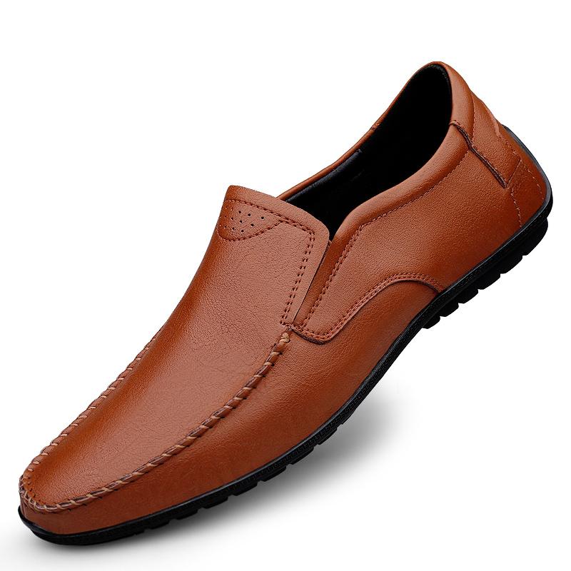 Fashion Business Leather Shoes Casual Luxury Brand Leather Shoes Breathable High-Quality Soft Sole British Style Loafers Driving Shoes