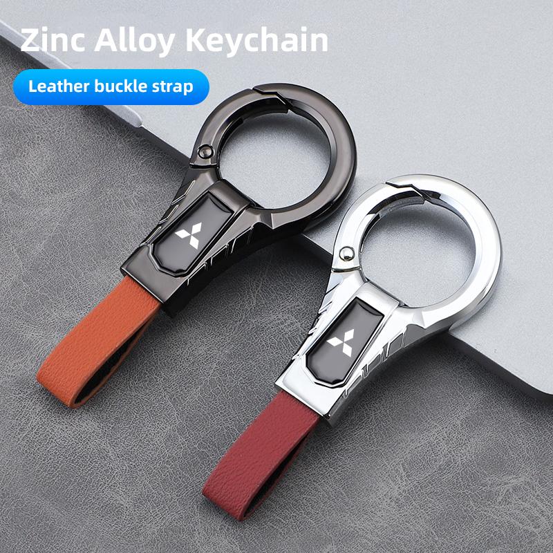 nlvc3 High-end Leather Key Chain Car Logo Keyring Auto Interiors Accessories For Mitsubishi Eclipse Outlander Pajero ASX Colt I200 Ex