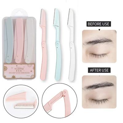 3 ks Zastřihovač obočí Mini Přenosná Žiletka na obočí pro ženy Skládací Profesionální Nůž na úpravu obočí Make-up Nástroje