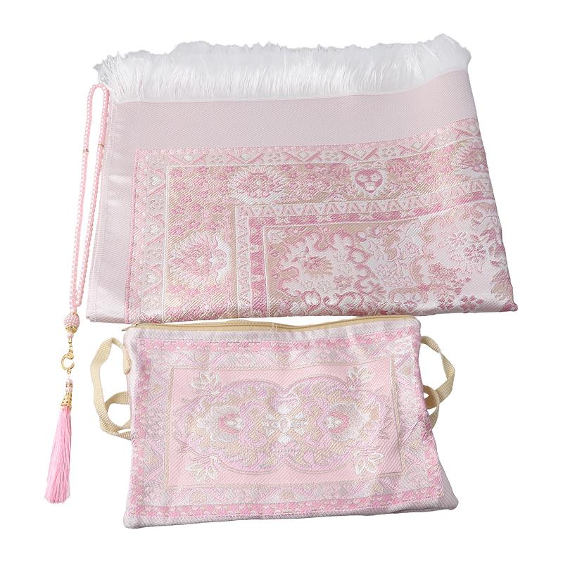 

3 шт./набір Подорожня килимок для молитви Килимок для молитви Близький Схід Набір Намистини Мусульманські Ісламський Подарунок Килимок з Жаккардовим Візерунком Вишуканий 70x110см 70*110 рожевий