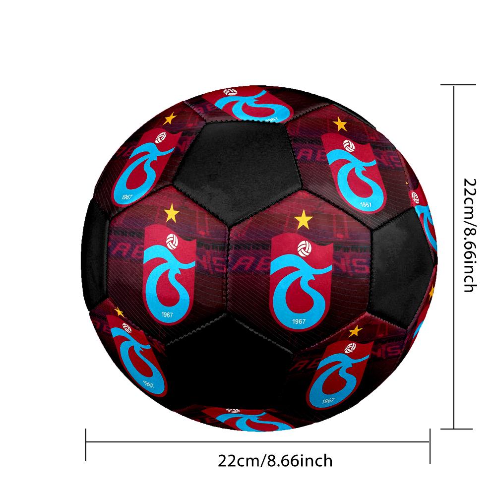 Trabzonspor FC Soccer Ball, Colorful, Suitable for All Ages, Machine-stitched, PVC Material, Competition Grade, Durable and High Bounce