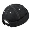 Croogo Roll Brimless Denim Watch Solid for Men and and Winter Cap, Cap, Round, Cotton, Color, Women, Spring, Summer, Autumn, (G-HBMH1-Black)