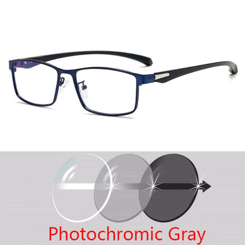 Square Finished Myopia Glasses Full Metal Frame Ultralight Shortsight Spectacles 0 -0.5 -1.0 -2.0 To -6.0