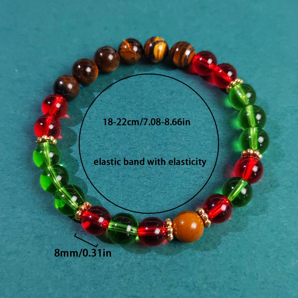 This 8mm tiger's eye and amethyst mixed natural stone hand-woven bracelet is suitable for both men and women, and is perfect as a gift or for parties.