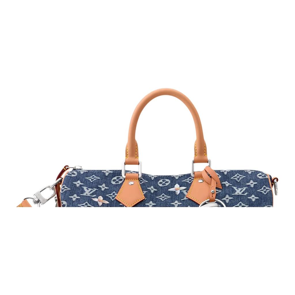 Louis Vuitton Speedy Monogram Floral Denim Shoulder Bag, Crossbody Bag, Handbag Men's Blue M27556