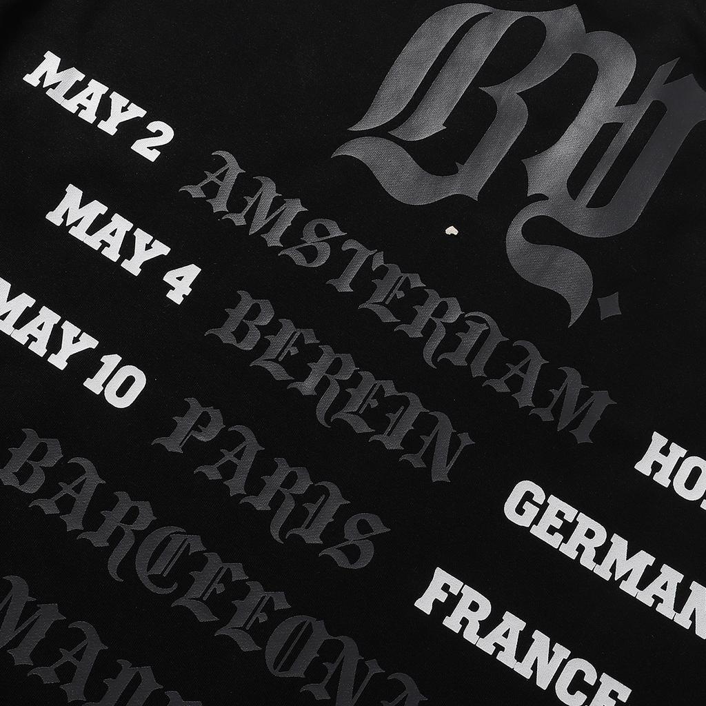 2026 Summer Men's Oversize T-Shirt, Skull Hip Hop DJ Crew Print Dark Street Short Sleeve Tee With Rhinestone Letter
