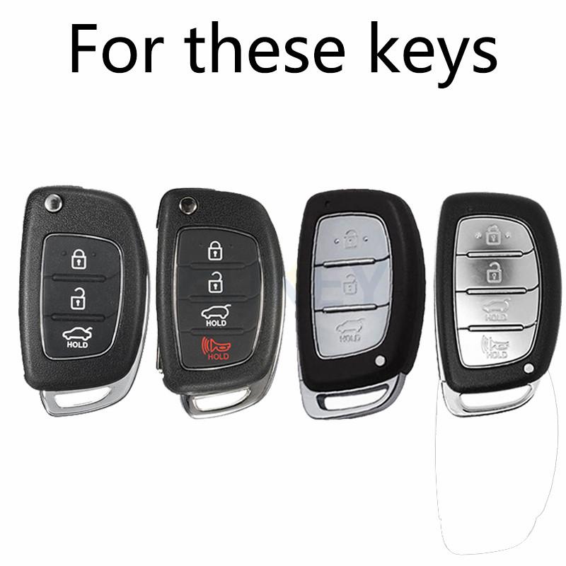 Silicone Car Key Case For Hyundai Creta Tucson Santa Fe Elantra Sonata I10 I20 I30 I40 I25 Ix35 Remote Shell Fob Cover Pocket