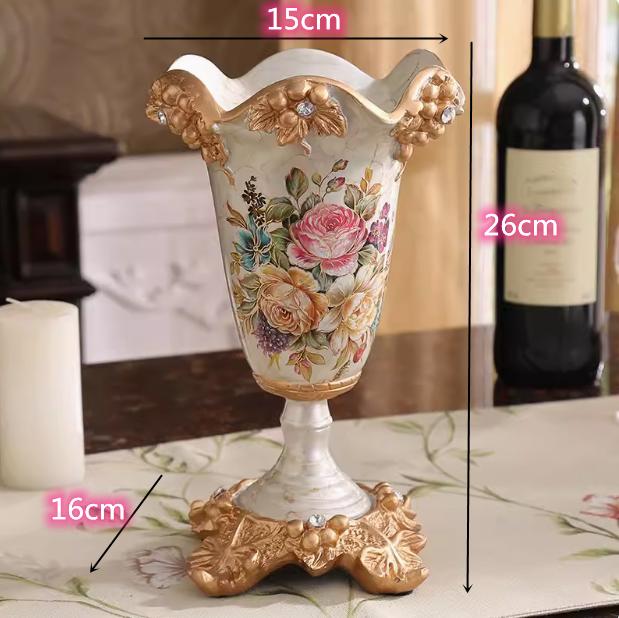 

European Retro Resin Vase Decoration, Three-dimensional Dried Flower Arrangement Container, Living Room Home Decoration Crafts