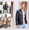 Men's Autumn/Winter Vertical Stripe High Neck Sweater - Slim Fit Warm Pullover Knitwear