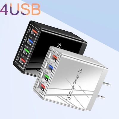 4USB Mobile Phone Charger with LED Light - UK, EU, US Standards