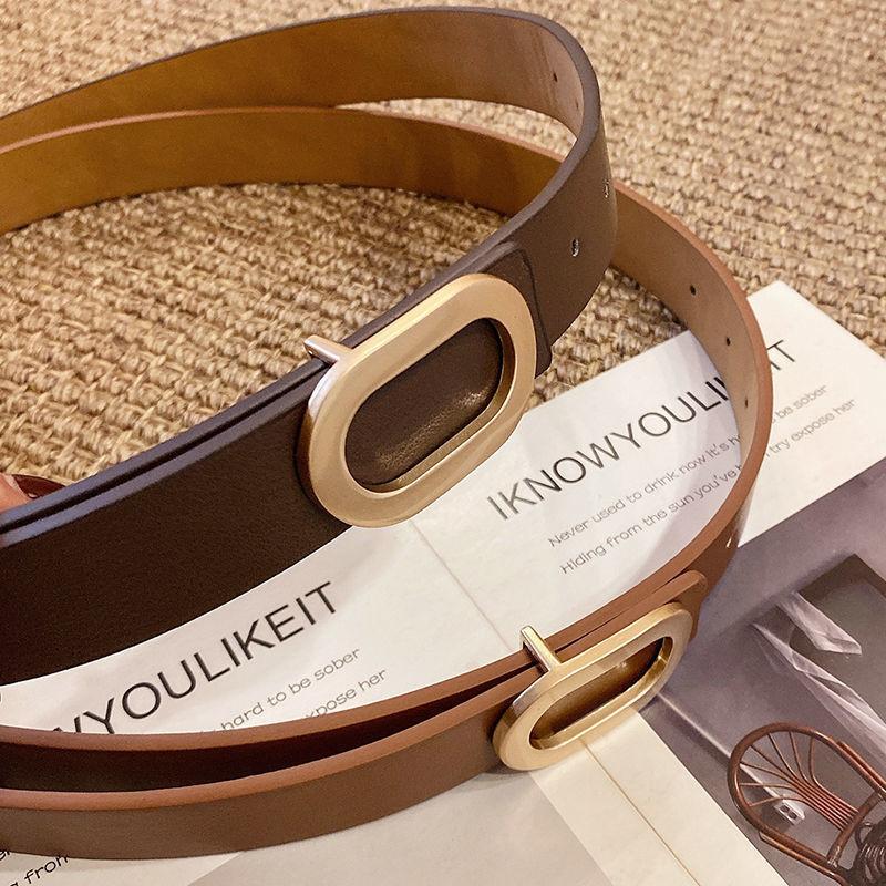 Buckle Stylish Metal Womens Belt In Classic Black Perfect For Minimalist And Looks Trendy