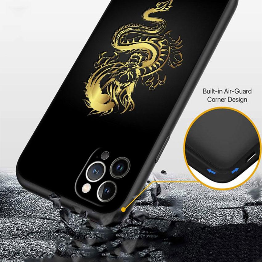LO25 Chinese Dragon Soft Shell Phone Case for iPhone SE X XS XR 11 16E 17 Pro Max Air 8 7 6 6s Plus