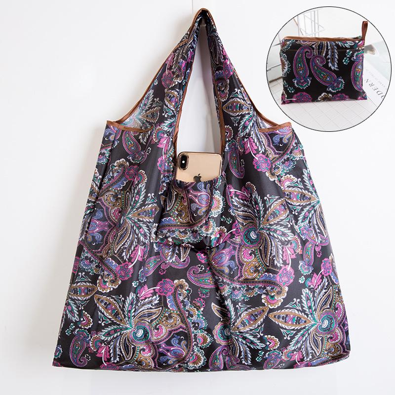 Large 210D Oxford Cloth Folding Tote - Portable, Durable Shopping & Storage Bag