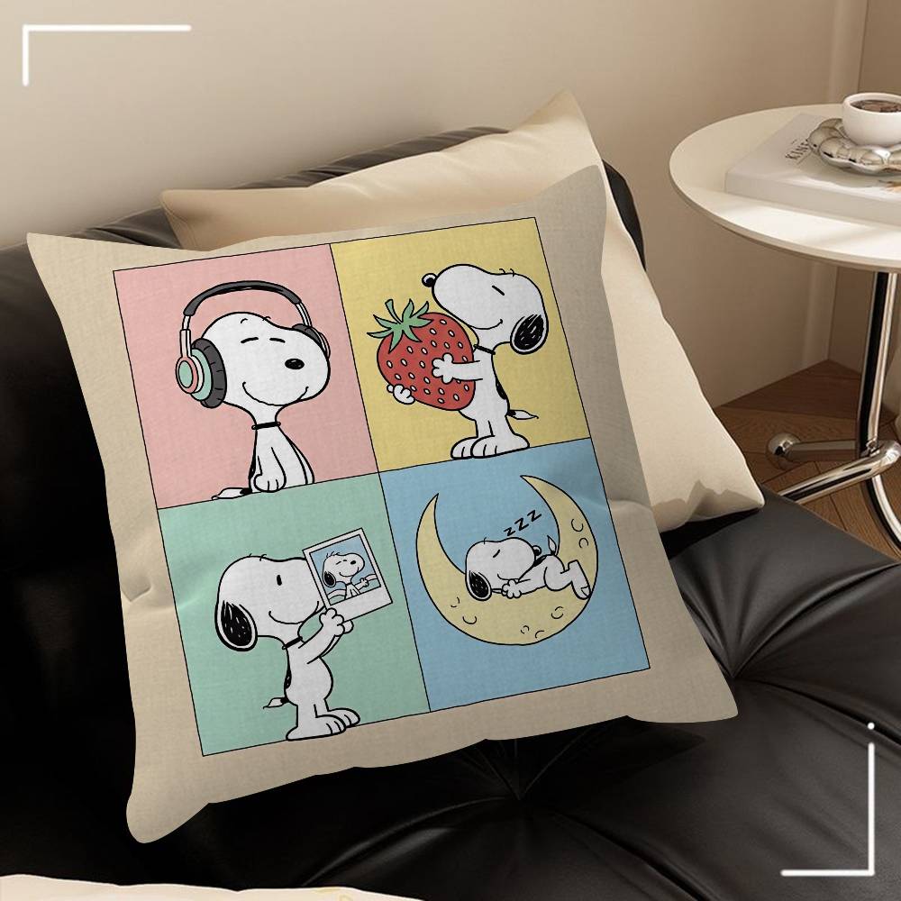 Cartone animato S-Snoopys Cane carino   Federa per cuscino 30x50 Poliestere Cuscini da divano Cuscini decorativi da lancio Decorazione per la casa Federa