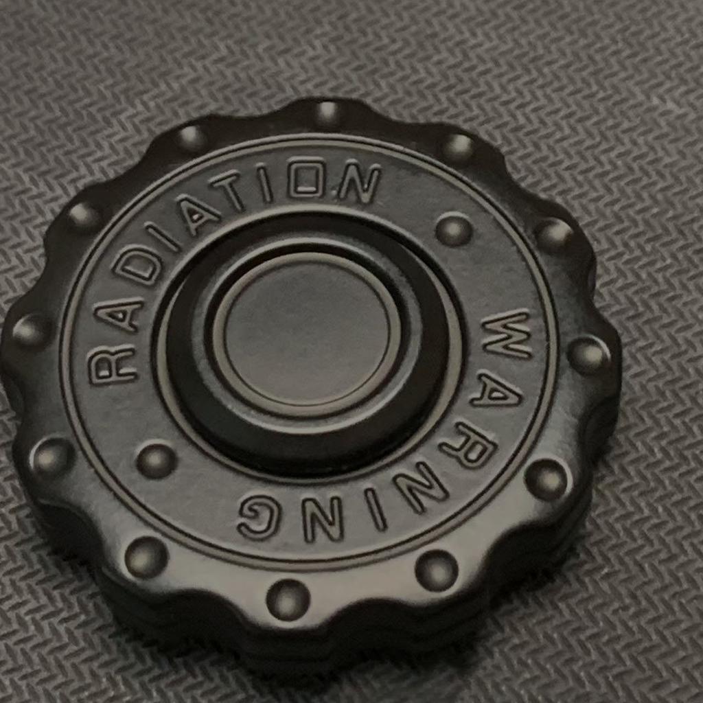 New EDC Gear Hand Spinner Clicker Radiation Warning Fidget Slider Spinner Adult Fidget ADHD Tool Anti-anxiety Stress Relief Toys