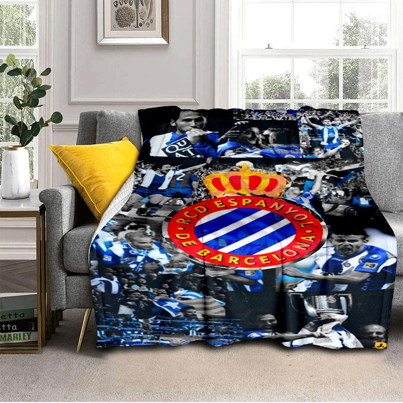 Football Espanyol Design Blanket Lightweight Ideal Bedding Blanket Perfect for Travel, Camping, Living Rooms, Offices, Sofas, Fan Christmas Gift