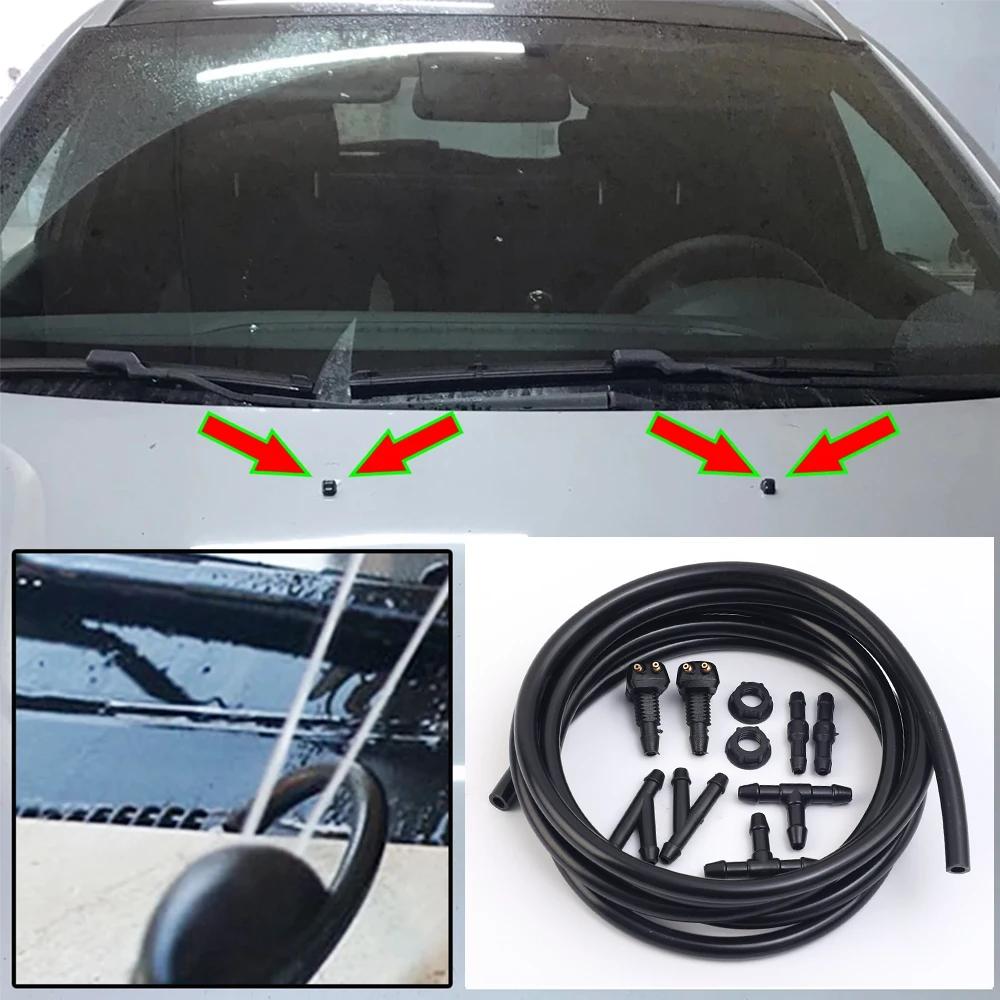 DIY All In One Car Wiper Washer Hose Set Wipers Spray Hose Fitting Car Windshield Washers Nozzle Washers Connection Hoses