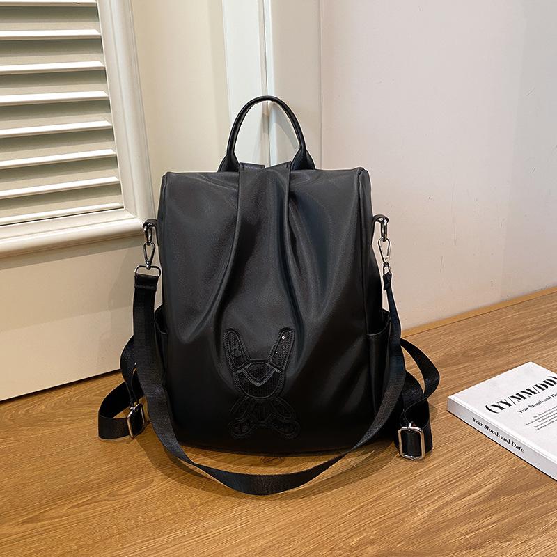 

New trendy student schoolbag graffiti high school college student couple backpack cute bear portable backpack чорний