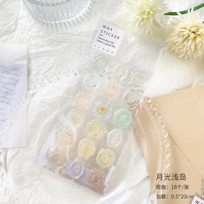 

1 Sheets Fire wax Stickers Stick Labels Decorative Gift Sealing Stickers DIY Scrapbooking Material Junk Journal Supplies