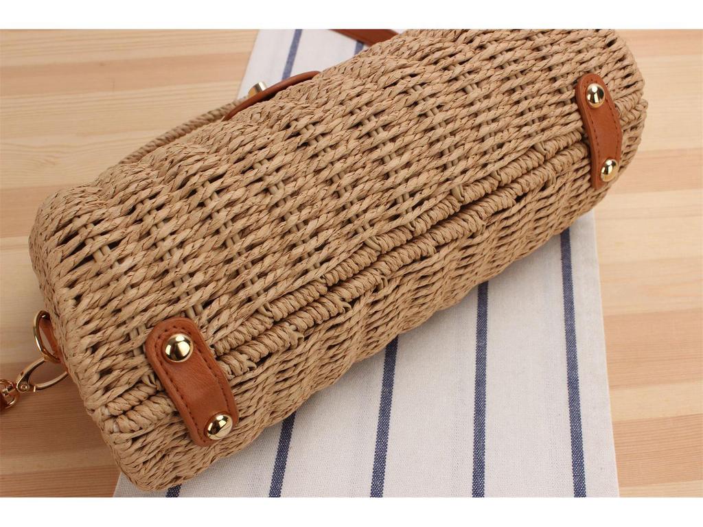 Women's Trendy Paper Rope Woven Crossbody Bag