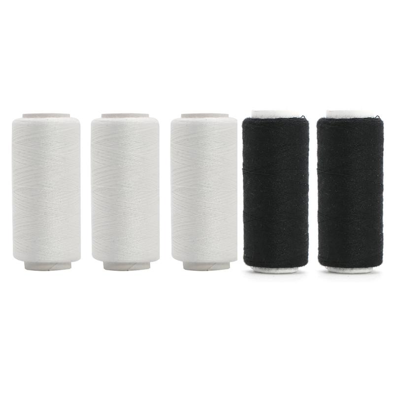 402 Polyester Black & White Sewing Thread Set: Small Roll for Machine & Hand Sewing, Needle & Thread for Household & Clothes Use.