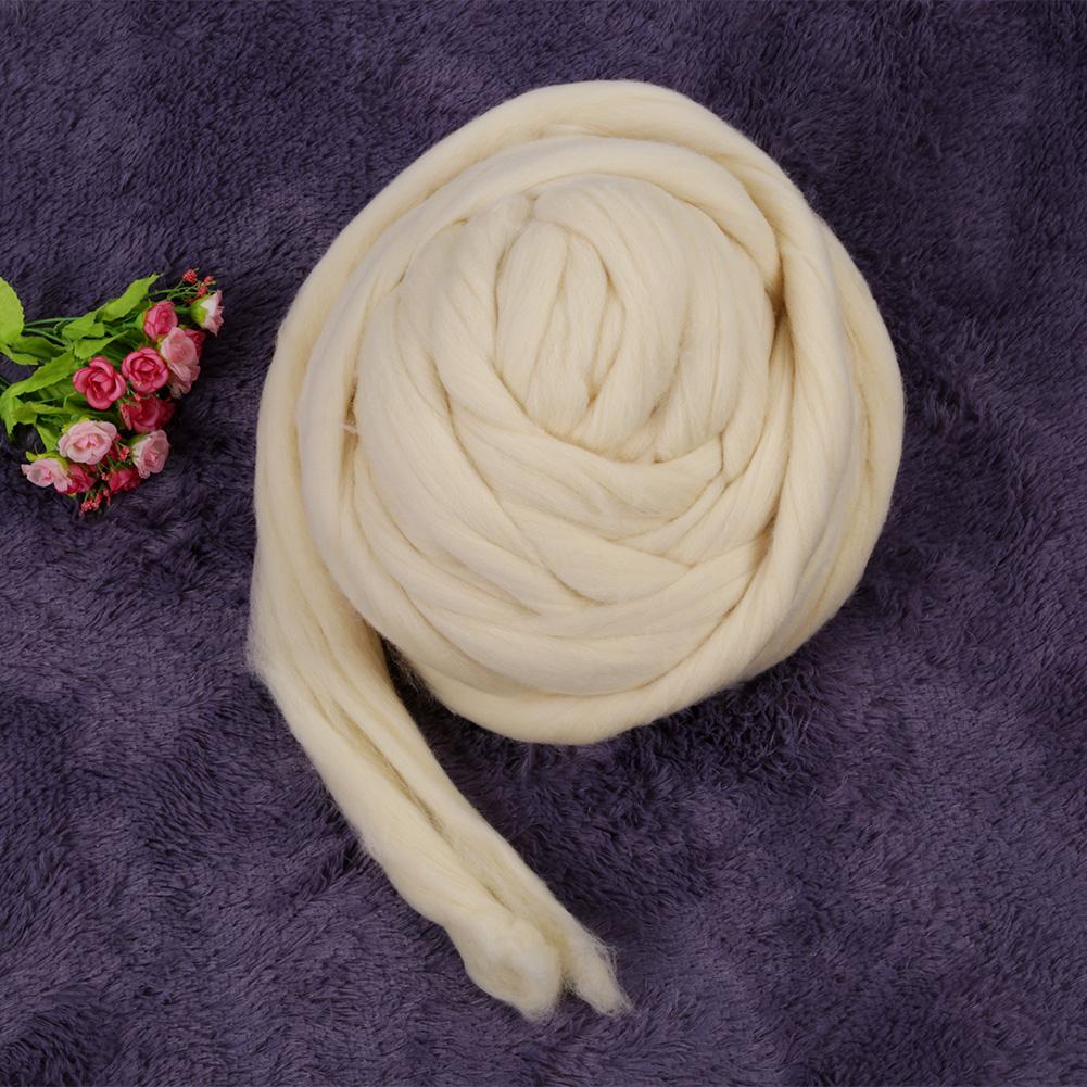 1kg Natural Environmental Pure White Warm Wool Roving Fiber (60S)