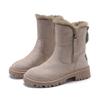 Women's New Winter Fur Lined Integrated Snow Boots Fleece Lined Casual Martin Ankle Boots Warm Cotton Shoes