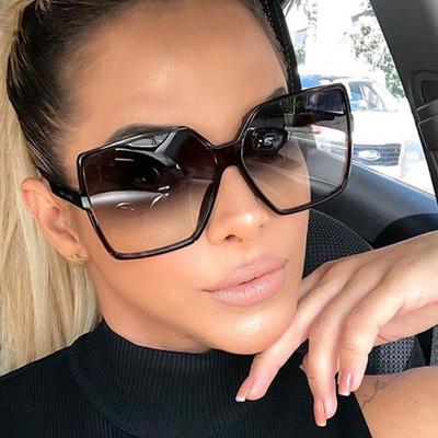 Gafas de sol cuadradas negras de gran tamaño para mujer, gafas de sol coloridas con montura grande, gafas de espejo para mujer, gafas unisex con degradado, gafas de sol estilo hip hop