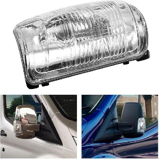 EATAKWARD 2 PCS Wing Mirror Left Driver & Right Passenger Side Turn Signal Light Indicator Lamp Lens Cover Replacement For Ford Transit T150 250 350
