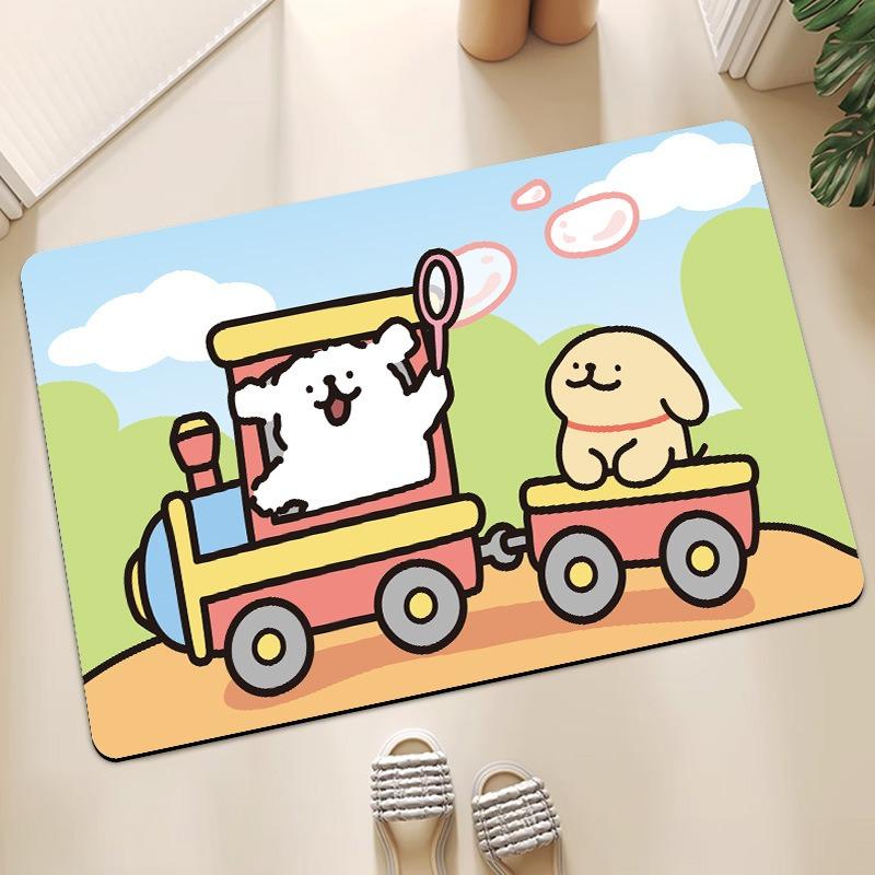 

Коврик для ванной Funny Dog Diotomite, суперабсорбирующий, быстросохнущий, для ванной комнаты, нескользящий, диатомовый, грязевой, коврик для душа, легко чистится 40*60cm