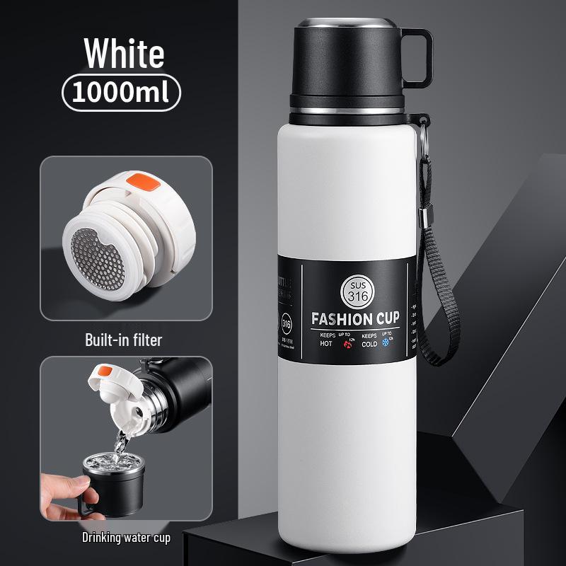 Large Capacity 304 Stainless Steel Insulated Portable Thermos Cup with Tea Separation