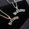 Exaggerated Personality Trendy Mens Necklaces with Diamonds and Personalized Letters Hip Hop Pendant Mens Street Accessories