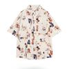 Women's Printed Short Sleeved Shirts Summer Sweet Gentle Style Casual Fashion Shirt Turn-down Collar Chic Female's Top