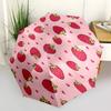 1pc Strawberry Pattern Automatic Open/Close Umbrella, Portable Folding Umbrella for Travel, Themed Events089