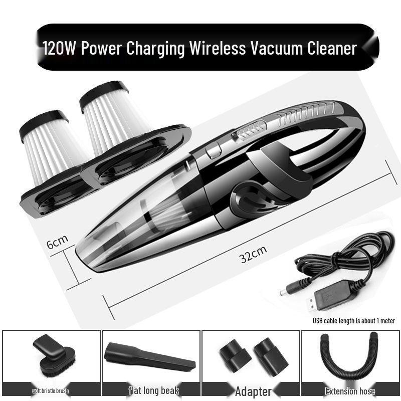 Portable Wireless Vacuum Cleaner for Home, Car, and Windows - Rechargeable with Strong Suction