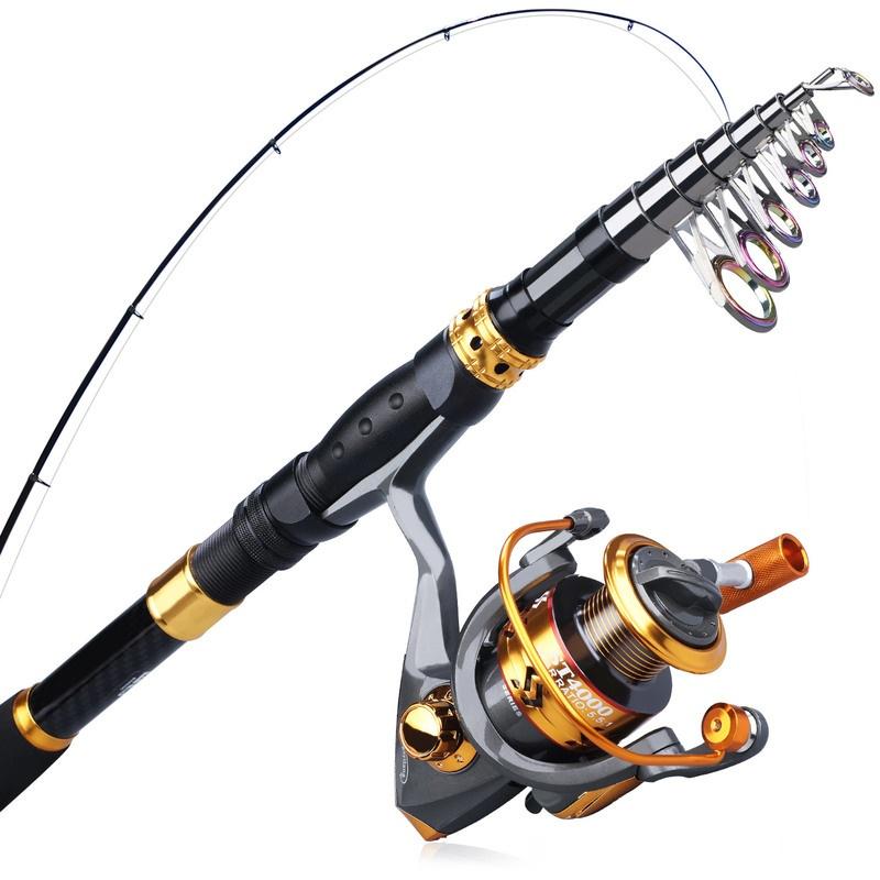 Travel Telescopic Fishing Rod with 12BB Spinning Fishing Reel Carp Bass Freshwater Saltwater Fishing