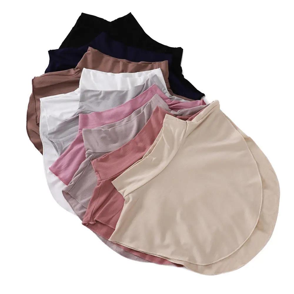 Muslim Hijab Neck Cover Fake Collar Turtleneck Neck for Women False Shirts Collar Cotton Jersey Plain Modal Turtleneck