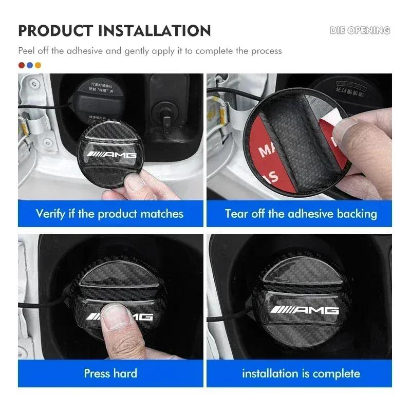 Tappo Carburante in Fibra di Carbonio Copertura Protettiva Decorativa per Serbatoio Carburante per AMG C180 C300 W124 W176 W177 C200 C260 GLC CLE CLA