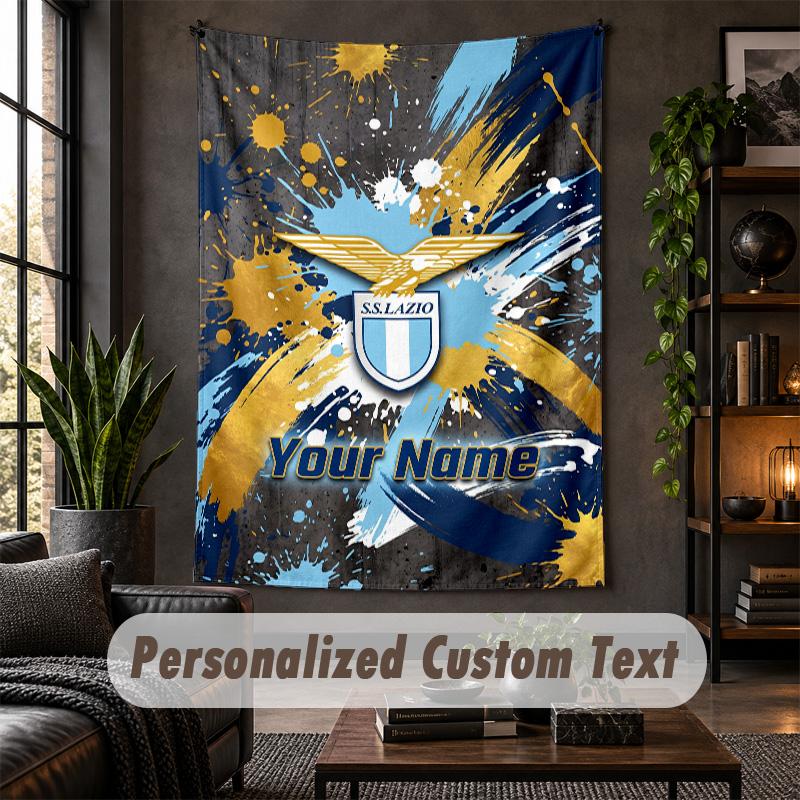 Wall Tapestry Lazio FC Print Custom Name Text Wall Hanging Home Decor