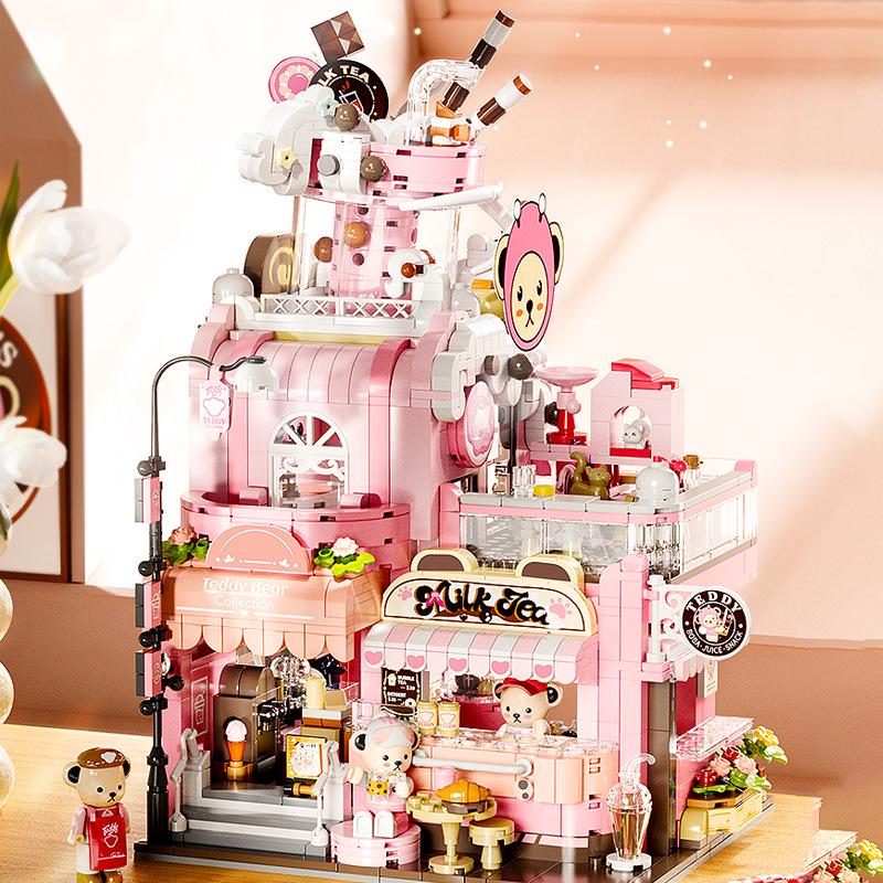 

Teddy Milk Tea Shop Building Blocks - Girl Series Gift